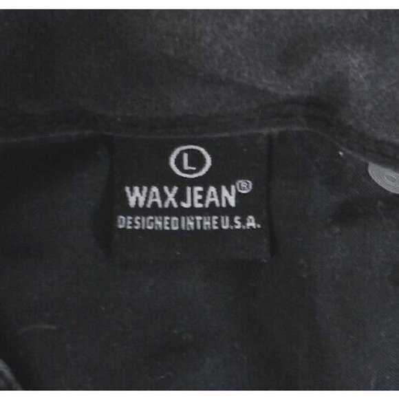 WAX black denim cuffed jean shorts Butt Love women's size L 30" waist, 8" inseam - Picture 4 of 4